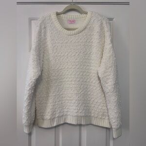 Pink Lily Textured Cream Sweater